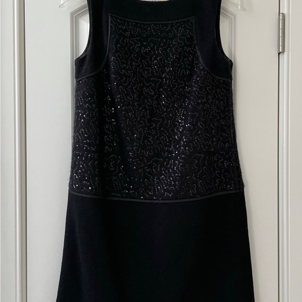 LOFT Wool Sequin Sleeveless Shift Dress Size 0 - Picture 6 of 9